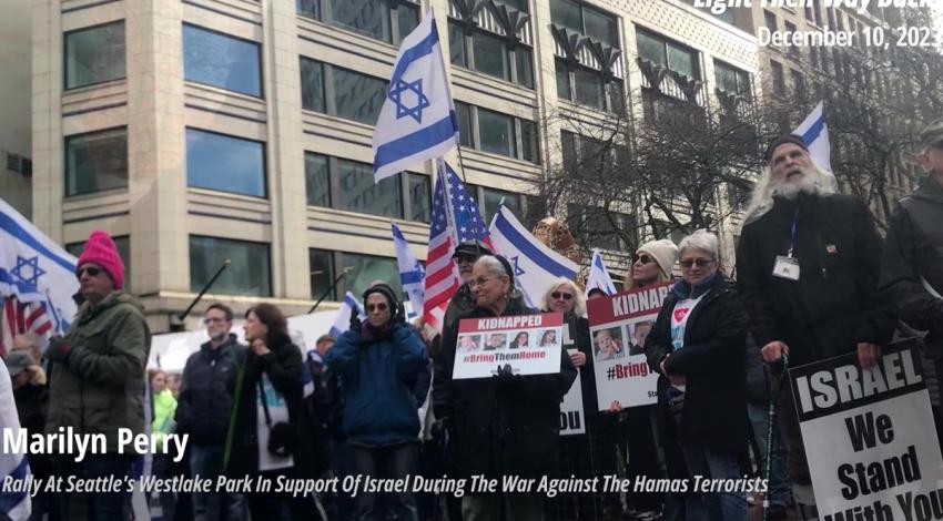 Seattle Rally Supporting Israel During The War Against The Hamas Terrorists in Gaza 